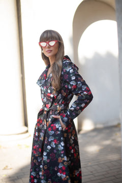 Double Breasted Trench Coat Black Rose Garden