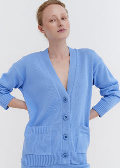 Knitted Cotton Cardigan with Buttons