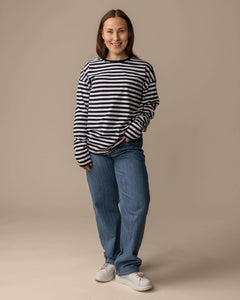 Muisto Long T-Shirt Black/White Stripe