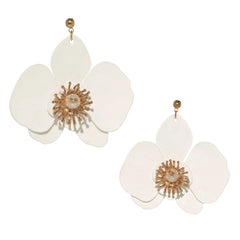 Butterfly Orchid Stud Earrings Seadust Green