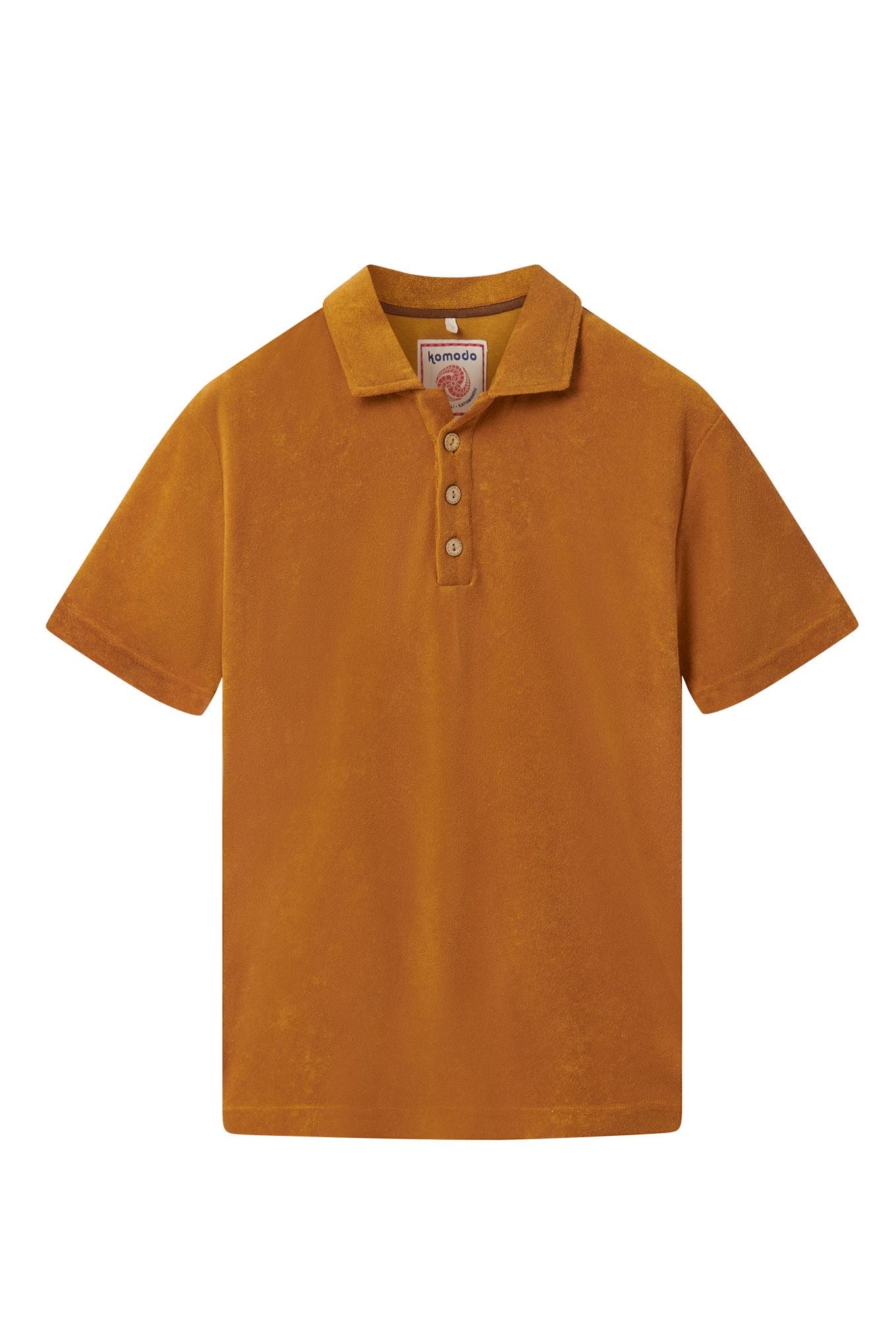 Ollie Organic Cotton Blend Terry Polo Golden Brown
