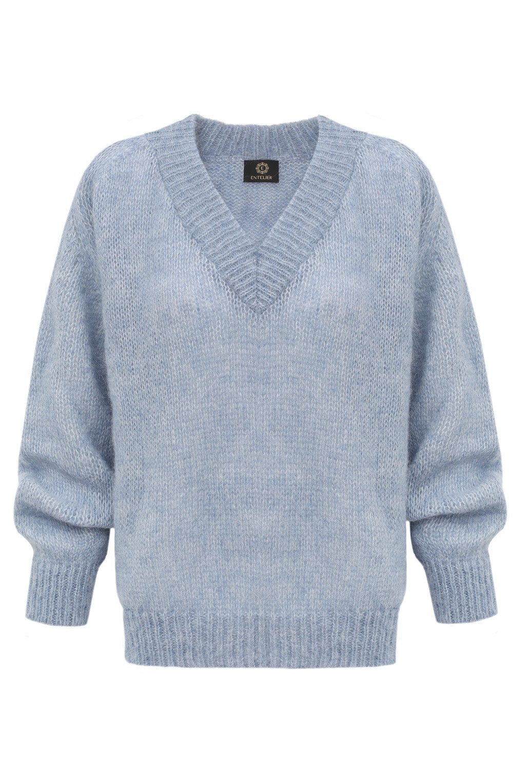 Sweater mohair grey blue