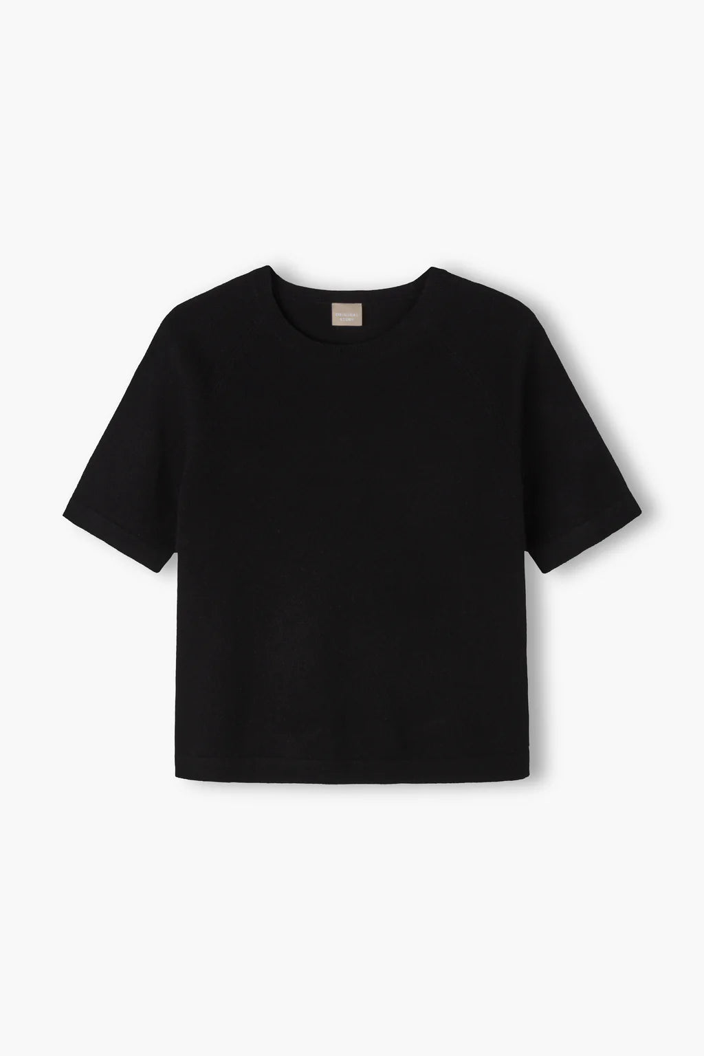 Black t-shirt on a white background