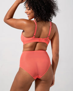 Mesh Highwaist Briefs Coral