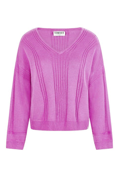 Close-up of fuchsia merino wool knit texture
