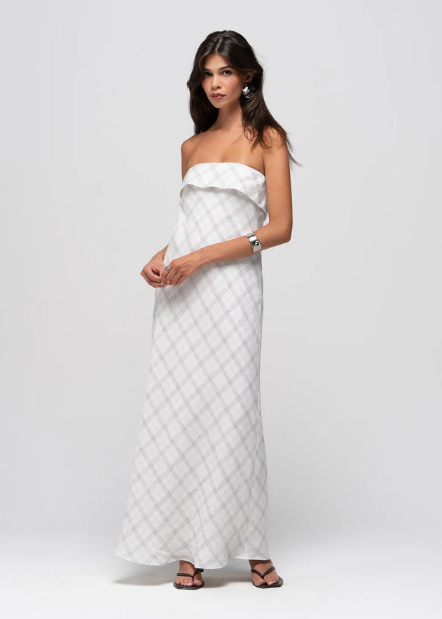 alba linen maxi dress The Alba Dress | Yellow Trailing Lace / L