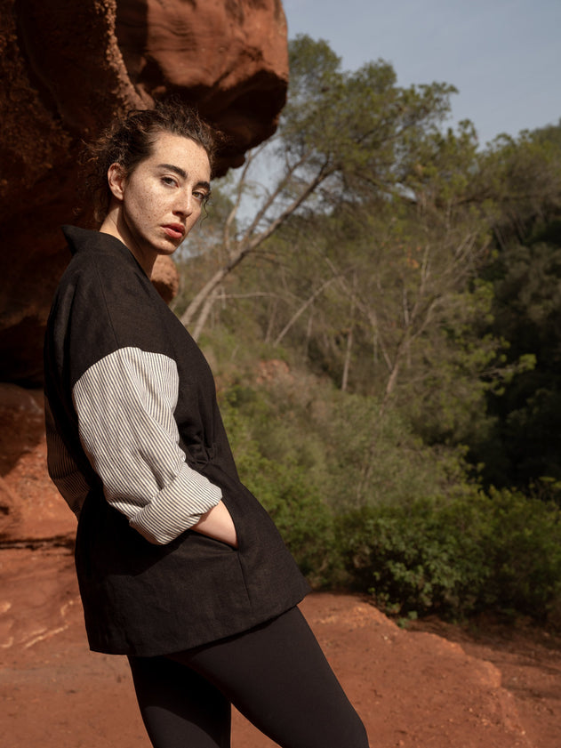 Nopal Linen Jacket With Eco Wool Padding