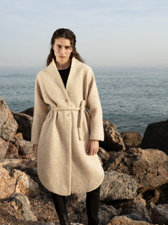 Cigala Organic Wool Coat Beige