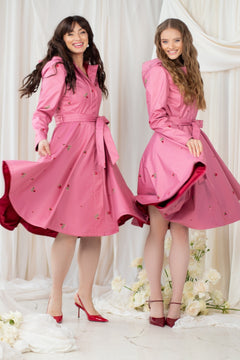 Fit and Flare Raincoat with Full Circle Hem Raspberry Sorbet