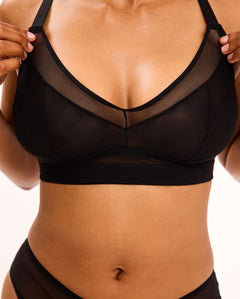 Mesh Support Bra Black