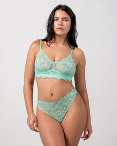 Lace Thong Turquoise