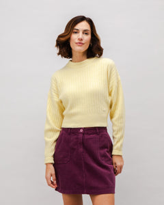 Corduroy Short Skirt Grape