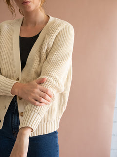 Golah Short Cardigan Natural White