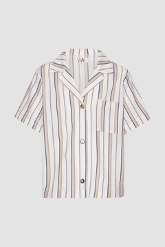 Alzada Unisex Shirt Stripes White
