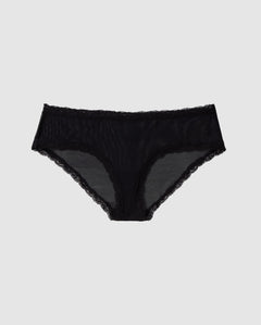 Mesh Lace Trim Hipster Black