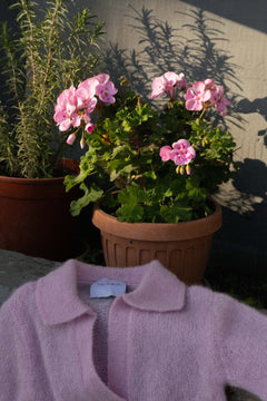 Melody Mohair Polo Top Pink