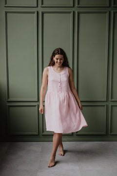 Hazel Linen Sleeveless Summer Dress