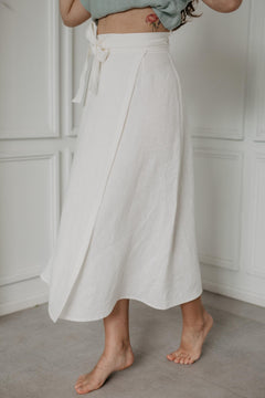 Iris Linen Wrap Skirt