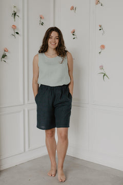 Matilda Long Linen Shorts