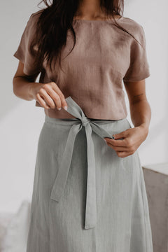 Iris Linen Wrap Skirt