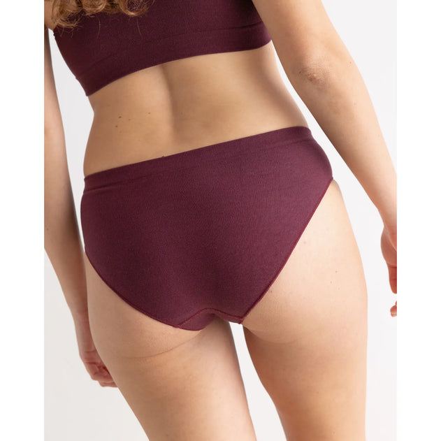 Clotsy Brand Semi High Rise Panties Burgundy