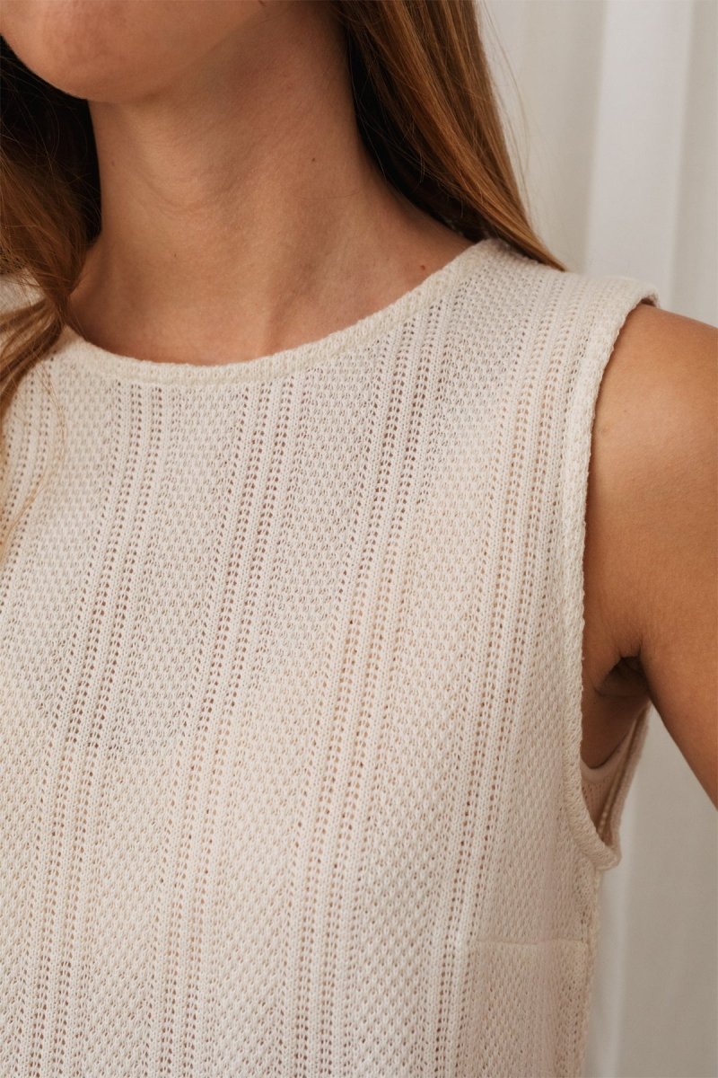 Ingaro Sleeveless Top Ecru White - IVALO.COM