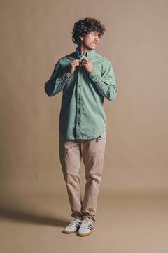 Postiguet Pigment Dyed Twill Shirt Eucaliptus