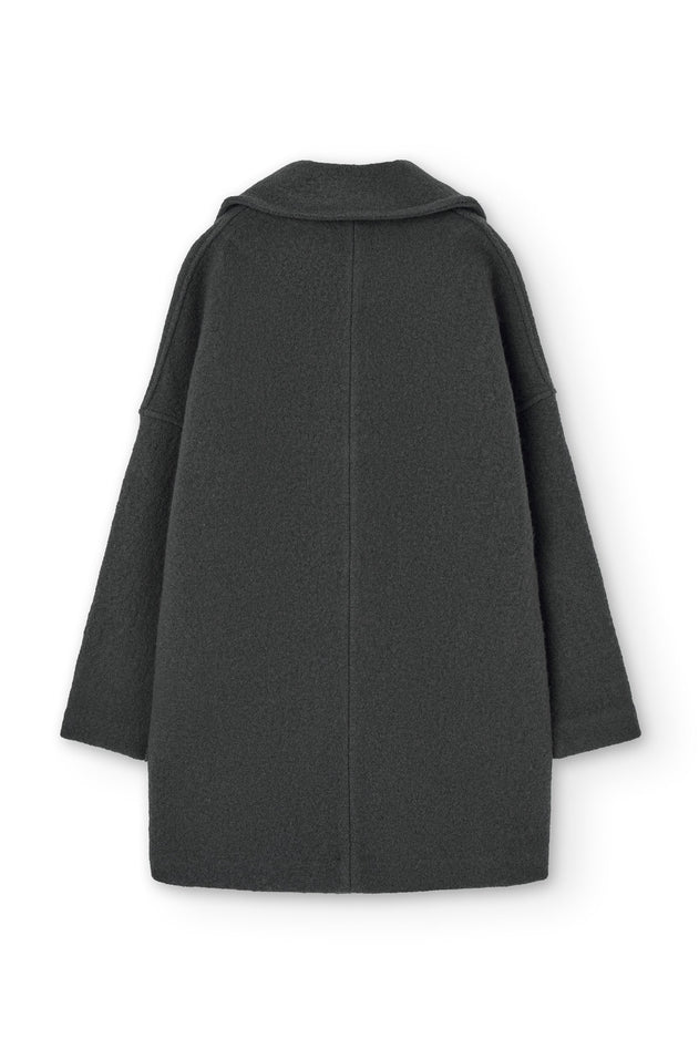 Tad Coat 100% Merino Wool in Bark Grey