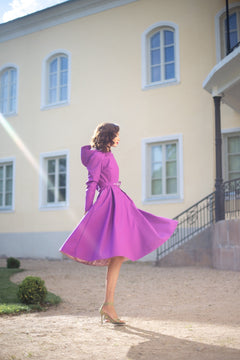 Double Breasted Trench Coat Fuchsia