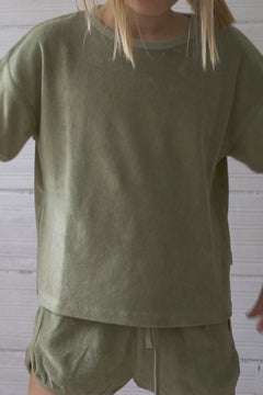 Kid's Huali Terry Shorts Green