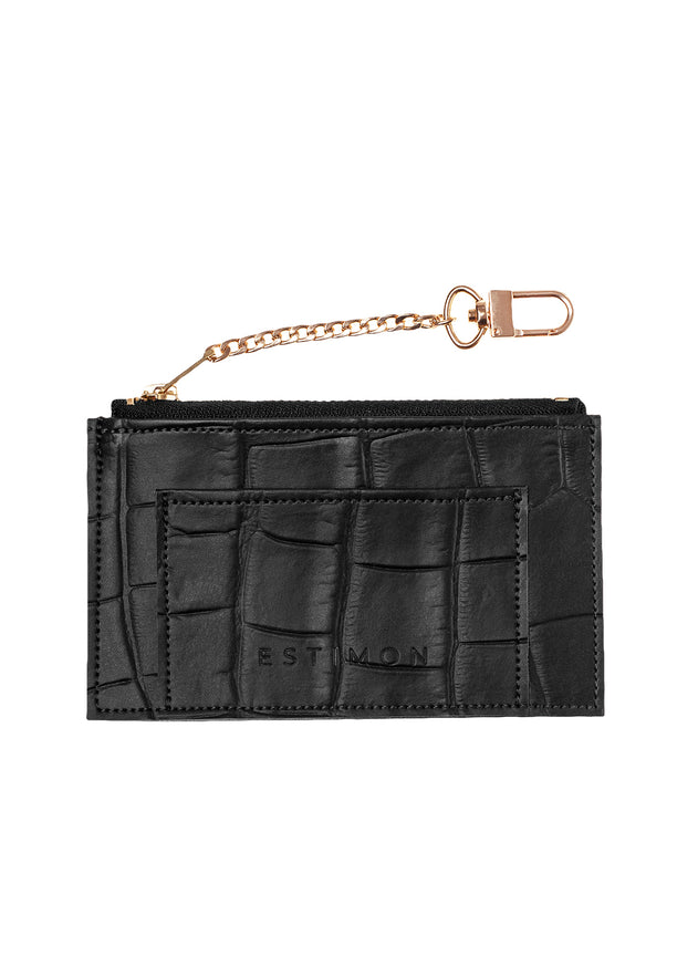 Mini Wallet Croco Black