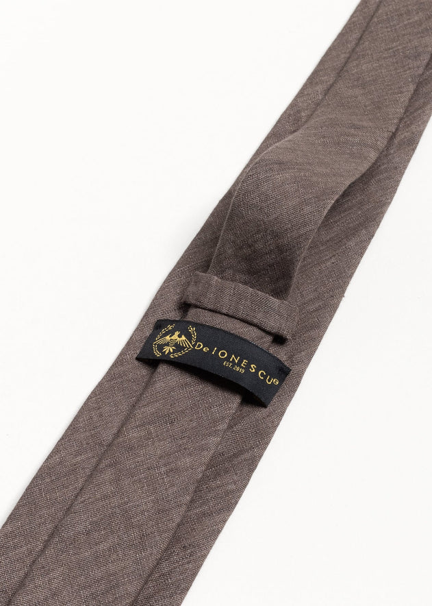 The 100% Linen Tie  Brown