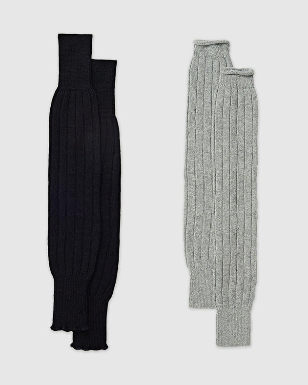 Heidi Leg/Arm Warmer 2-Pack Black/Grey