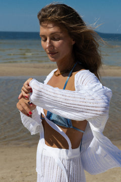 Sole Linen Cardigan White