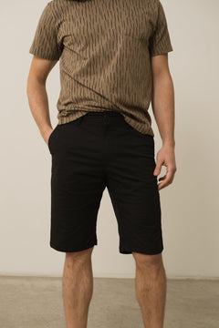 Men's Hans Linen Blend Bermuda Shorts Black