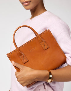 Jackie Midi Bag Classic Leather Cognac