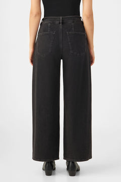 Blink Wide Cropped Jeans Black Denim
