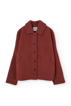 Merino Wool Short Coat in Red