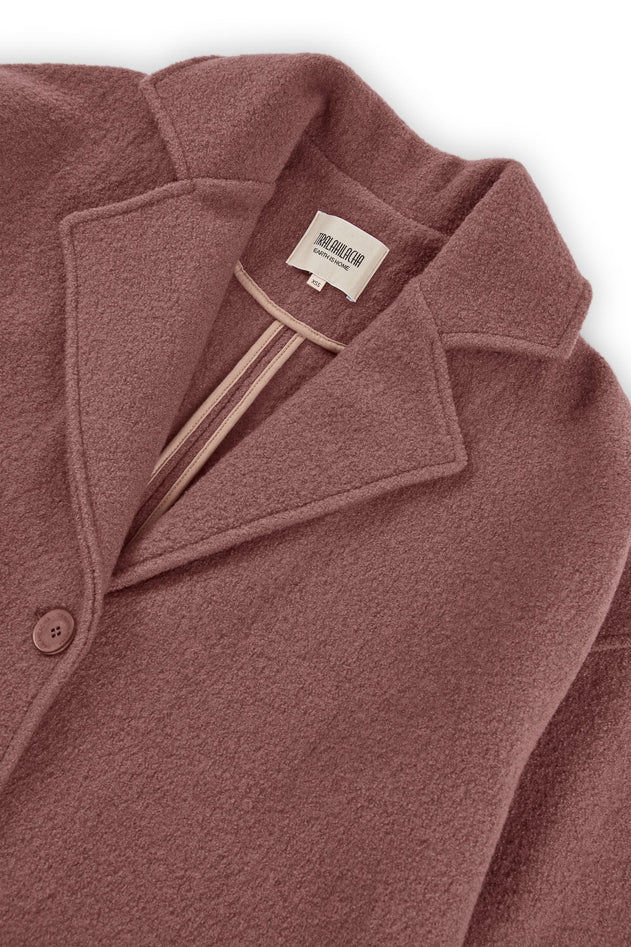 100% RWS Merino Wool Long Coat in Pink