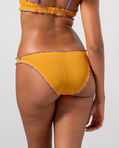 Mesh Ruffle Bikini Briefs Mustard / Electric Lilac