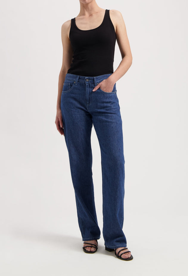 Jamie Mid Loose Flow Jeans Stone Indigo
