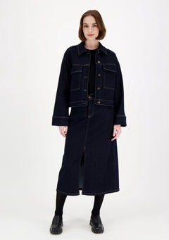 Elle Denim Skirt Dark Blue