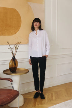 Stand up collar shirt white