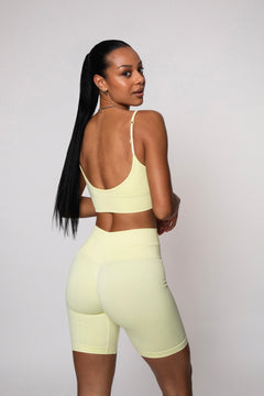 Bliss Push-Up Biker Shorts Butter Yellow