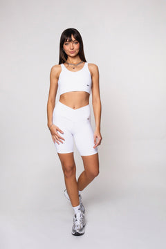 West Biker Shorts Pearl White