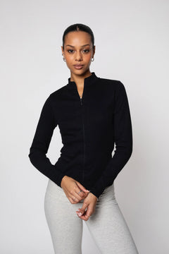 Invisible Zip Jacket Black