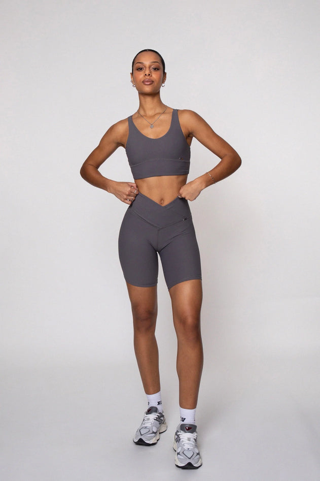 West Biker Shorts Stone Grey