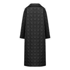 Area Long Quilted Coat Black