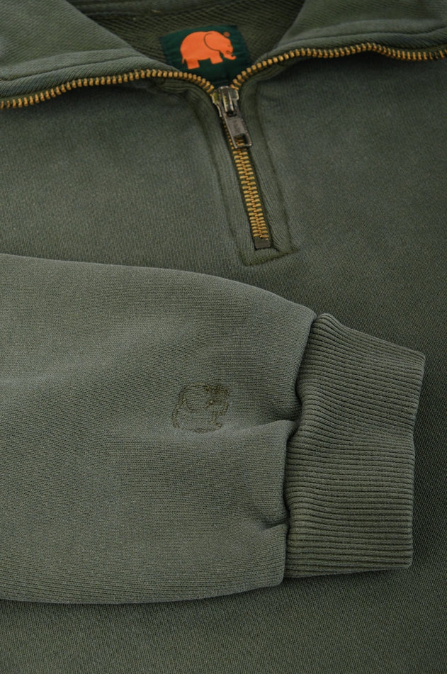 The Super Heavy Oversized Quarter Zip Sweater Kombu Green