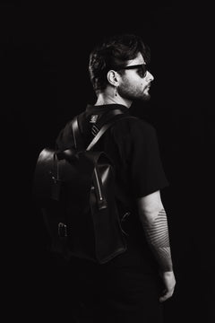 Leather Backpack Mod 120 Cuoio Black
